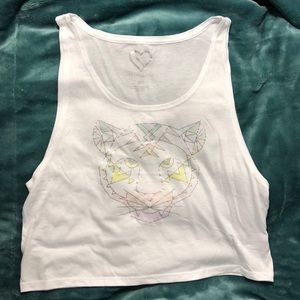 White muscle tee with a tiger design